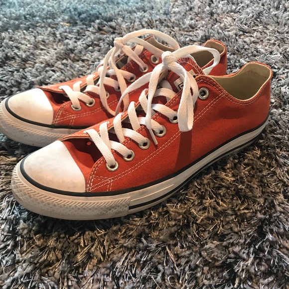 womens orange converse low tops